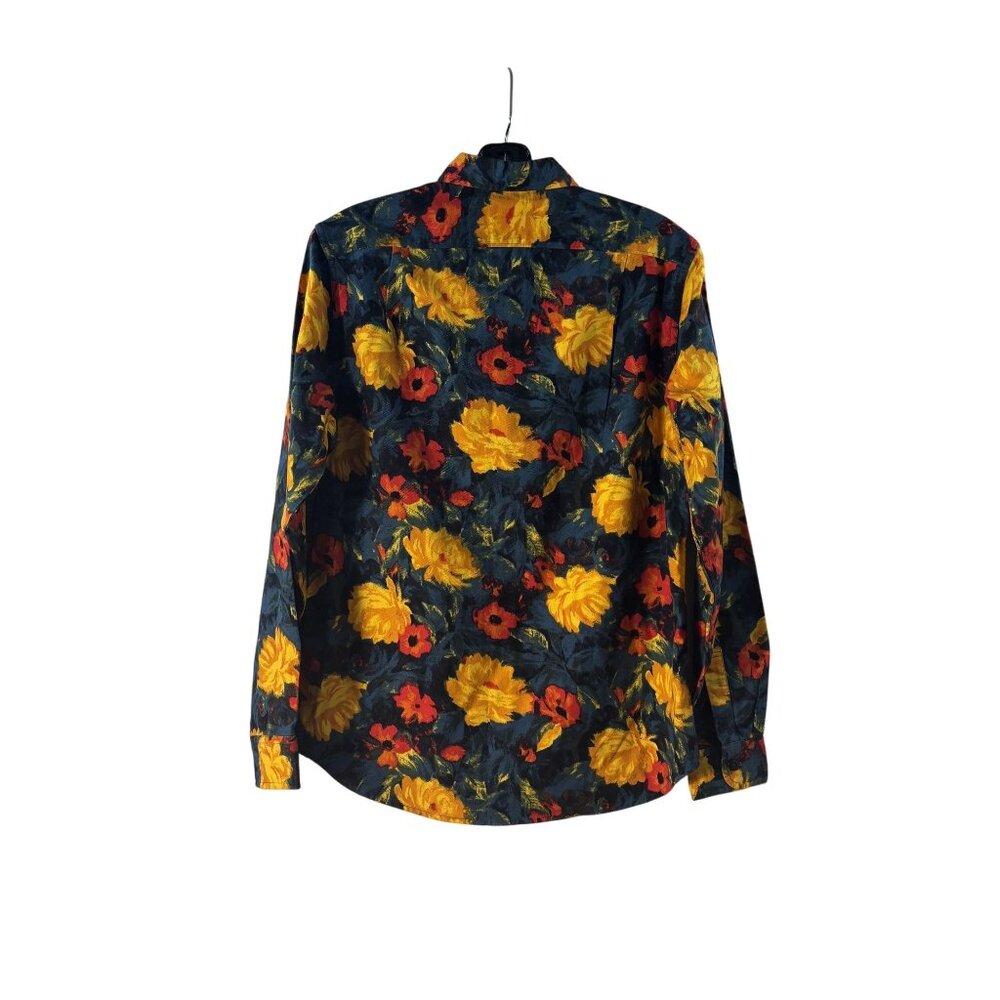 J. Crew Midweight Flannel Shirt Small Regenerative Cotton Floral Print Multicolo - Picture 2 of 10